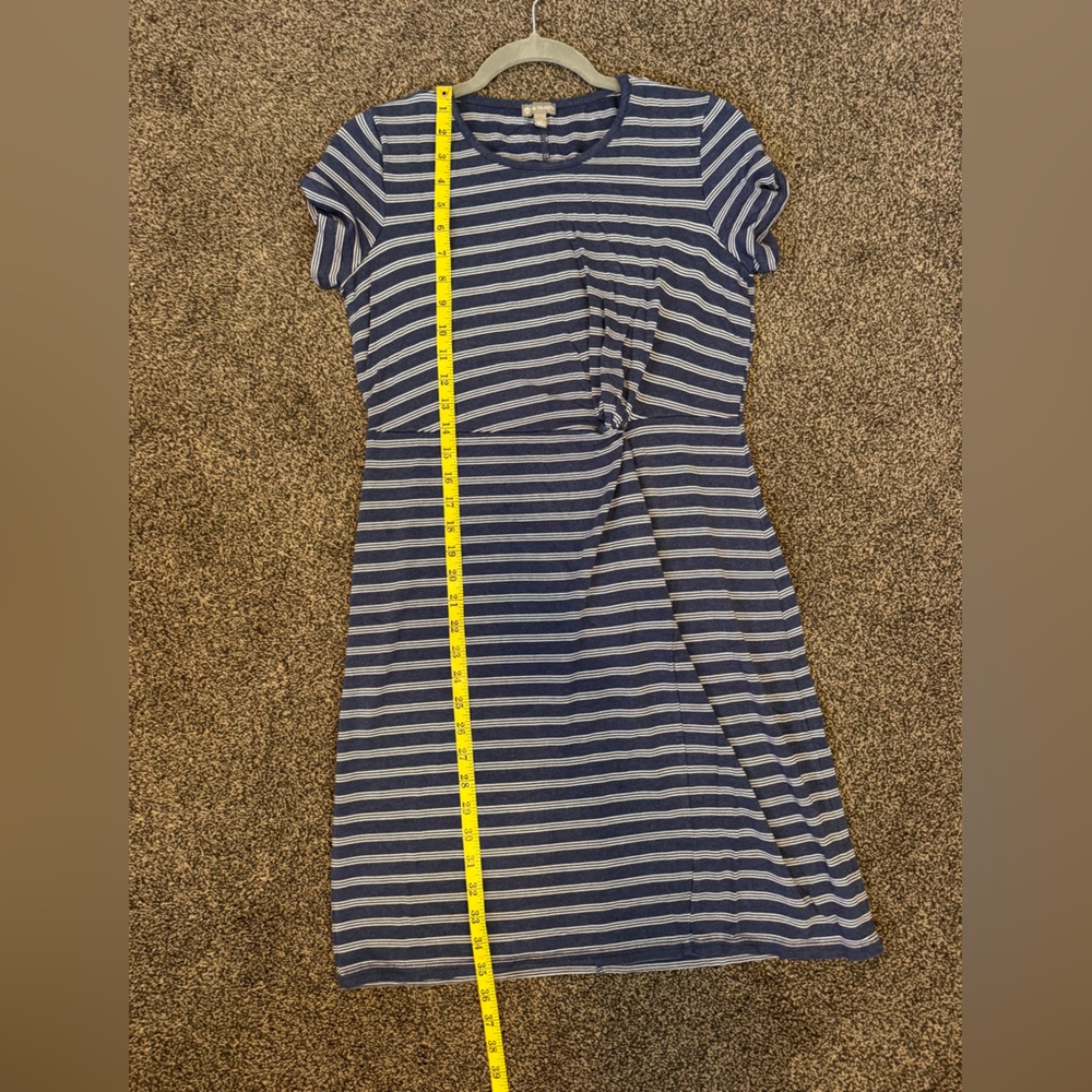 T by Talbots Navy and White Striped Twist Tie Sun Dress Size MP Short Sleeve - Picture 8 of 8